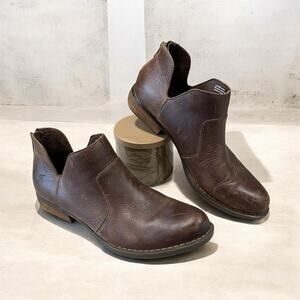 Born Women’s Size 11 M Kerri Brown Ankle Bootie Zip Leather Western Distressed